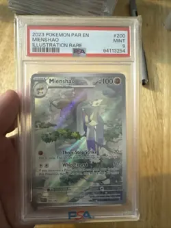 2023 POKEMON PAR EN-PARADOX RIFT ILLUSTRATION RARE #200 MIENSHAO PSA 9 - Image 1