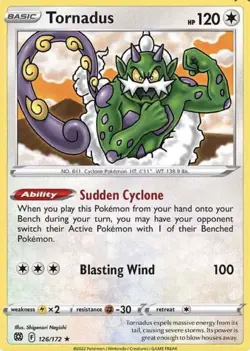 Tornadus 126/172 Brilliant Stars Rare Near Mint Pokemon DNA GAMES - Image 1