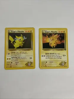 Pokemon Lt. Surge's Pikachu Gym Challenge 84/132 & Gym Hero 81/132 Common - LP - Image 1