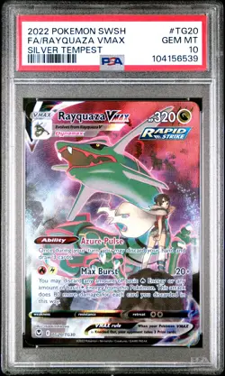 2022 POKEMON SWORD & SHIELD SILVER TEMPEST #TG20 FULL ART/RAYQUAZA VMAX PSA 10 - Image 1