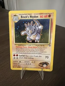 Pokemon TCG Brock's Rhydon Gym Heroes 2/132 Holo Unlimited Rare - VERY LP - Image 3