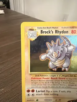 Pokemon TCG Brock's Rhydon Gym Heroes 2/132 Holo Unlimited Rare - VERY LP - Image 5