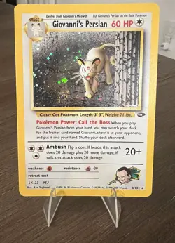 Pokemon TCG Giovanni's Persian 8/132 Gym Challenge Holo Rare Unlimited MP - Image 3