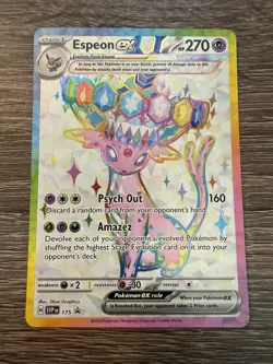 Pokemon TCG Espeon Ex 175 Full Art Prismatic Evolutions Black Star Promo NM - Image 1