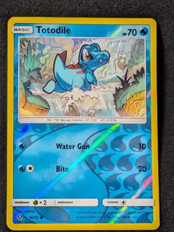Totodile 18/73 - Shining Legends Reverse Holo LP Pokemon TCG - Image 1