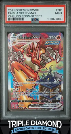 2021 Pokemon SWSH Chilling Reign #201/198 Blaziken VMAX Full Art PSA 9 FDP5 - Image 1