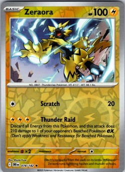 Zeraora Reverse Holo 078/182 SV10: Destined Rivals Rare - NM - Image 1