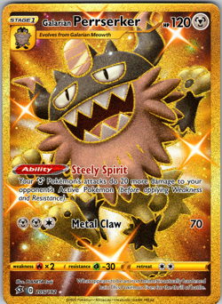 Galarian Perrserker 205/192 SWSH02: Rebel Clash Secret Rare - NM - Image 1