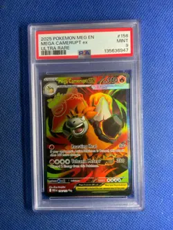 2025 POKEMON MEG EN-MEGA EVOLUTION ULTRA RARE #156 MEGA CAMERUPT EX PSA 9 - Image 1
