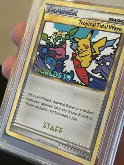 Pokemon 2010 Tropical Tidal Wave Stamped STAFF Worlds Promo PSA 9 MINT - Image 3
