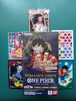 One Piece Romance Dawn Booster Box Korean OPK-01 New + 5 One Piece Card Sleeves - Image 1