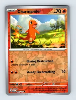 Charmander SV: Scarlet & Violet 151 Common Reverse Holo 004/165 Pokemon Cards - Image 1