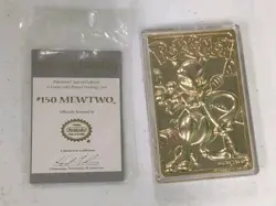1999 MEWTWO #150 Gold Bar Card Limited Edition Burger King Gold Plated Pokemon - Image 1