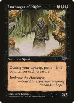 Harbinger of Night 1x MTG Mirage Rare Vintage NM black - Image 1