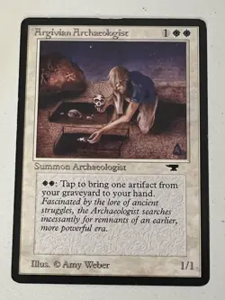 Magic the Gathering MTG Antiquities Argivian Archaeologist LP- (Beta Bob) - Image 1