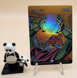 Traumatize Borderless Poster FOIL NM/M Marvel Spiderman MTG MAGIC THE GATHERING - Image 1