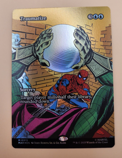 Traumatize Borderless Poster FOIL NM/M Marvel Spiderman MTG MAGIC THE GATHERING - Image 3