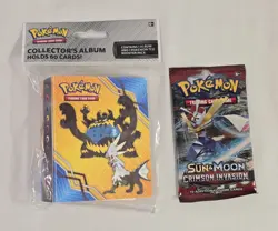 Pokemon Sun & Moon-Crimson Invasion Booster Pack and Mini Binder Brand New 820650802492 - Image 1