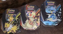 Pokemon TCG: Eevee Evolutions Tin (Set Of 3) Jolteon/Vaporeon/Flareon Sealed NEW - Image 1