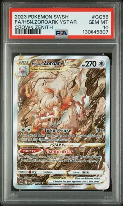 2023 Pokemon Hisuian Zoroark VSTAR GG56/GG70 Crown Zenith PSA 10 - Image 1