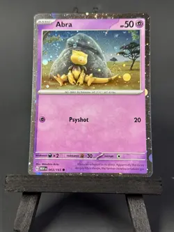 Abra 063/165 HD Cosmos Holo Galaxy Swirl “Mew” Swirl - Pokemon 151 Promo - Image 1