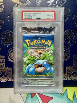 1999 Pokemon Base Set Booster Pack Venusaur Artwork Factory Sealed New PSA 10 - Image 1