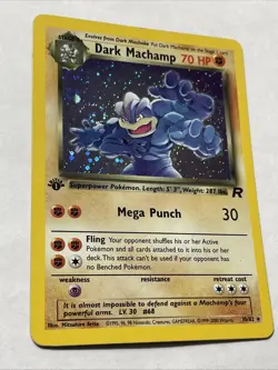 1999 VINTAGE Dark Machamp 10/82 1st edition Holo Swirl 🌀 LP+ Team Rocket TCG - Image 1