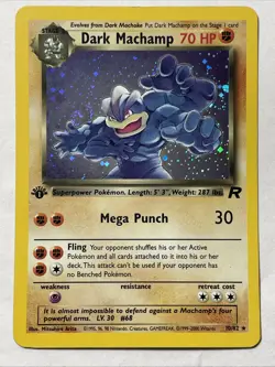 1999 VINTAGE Dark Machamp 10/82 1st edition Holo Swirl 🌀 LP+ Team Rocket TCG - Image 2