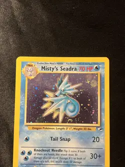 Misty’s Seadra Holo Rare 9/132 Pokemon TCG Gym Heroes WOTC 2000 Vintage - Image 2