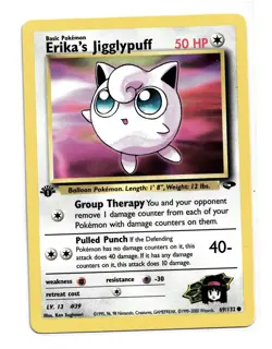 Erika's Jigglypuff 69/132 Gym Challenge Regular Pokemon TCG 1st Edition - Image 3