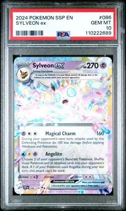 Sylveon EX 086/191 SV08 PSA 10 Surging Sparks Holo Pokemon TCG - Image 1