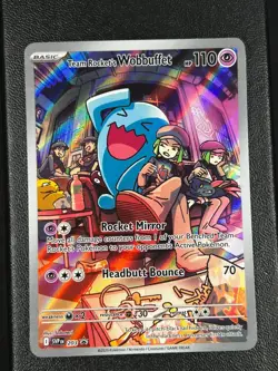 Team Rocket's Wobuffet SVP 203 Destined Rivals ETB Black Star Promo Pokemon Card - Image 1