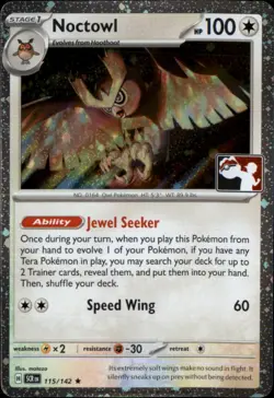 Noctowl Holo Rare Prize Pack Series Cards 115/142 NM - Image 1