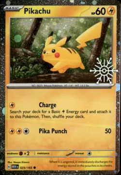Pikachu - (Holiday Calendar) Common Miscellaneous Cards & Products 025/165 NM - Image 1
