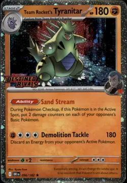 Team Rocket's Tyranitar (Prerelease) Holo Rare Cards & Products 096/182 NM - Image 1