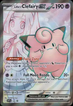 Lillie's Clefairy ex Holo Promo SV: Scarlet & Violet Promo Cards 195 NM - Image 1