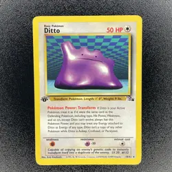 🔥 Ditto 18/62 1st Edition🔥Original Non Holo Rare Fossil Set Pokemon Card 1999 - Image 2