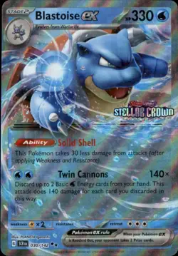 Blastoise ex (Stellar Crown Stamp) Double Rare Miscellaneous Cards030/142 NM - Image 1