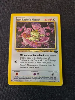 Team Rocket's Meowth #18- Wizards Black Star Promo Pokemon Card - Image 1