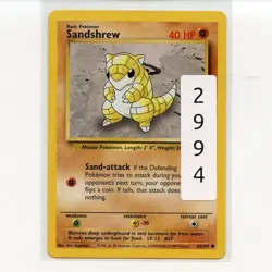 Pokemon TCG Sandshrew 062/102 WotC Base Set Unlimited Regular Card EN-LP 1999 - Image 3