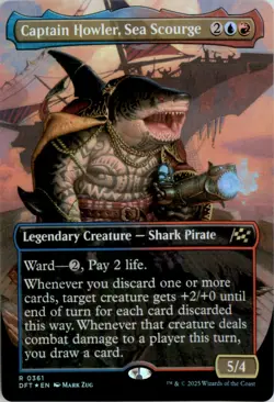 Captain Howler, Sea Scourge (Borderless) Aetherdrift DFT Foil NM - Image 1