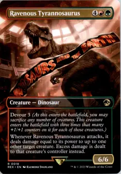 Ravenous Tyrannosaurus (Borderless) Jurassic World Collection REX Normal NM - Image 1