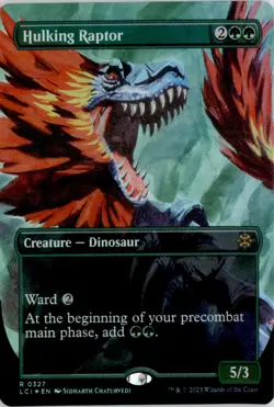 Hulking Raptor (Borderless) The Lost Caverns of Ixalan LCI Foil NM - Image 1