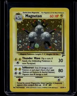 Pokemon TCG Magneton 9/130 Base Set 2 Holo Rare LP - Image 1
