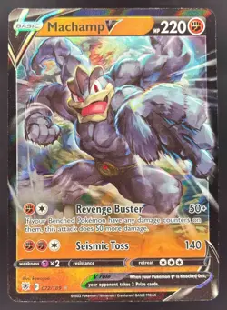 2022 Pokemon Gaming Sword & Shield Astral Radiance Machamp V #072/189 - Image 1