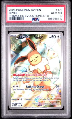 2025 POKEMON SVP EN-SV BLACK STAR PROMO #173 EEVEE PSA 10 - Image 1