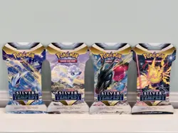 Pokemon TCG: Silver Tempest Sleeved Blister Packs Complete Art Set (4x Packs) - Image 1
