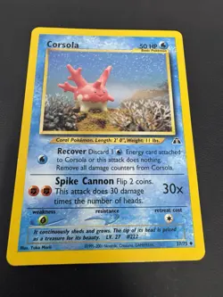 Corsola 37/75 Uncommon Neo Discovery Pokemon 2001 WOTC LP - Image 1