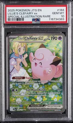 2025 POKEMON JTG EN-JOURNEY TOGETHER #184 LILLIE'S CLEFAIRY EX PSA 10 - Image 1