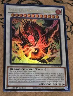 Yugioh Snake-Eyes Vengeance Dragon ALIN-EN040 1st Edition Ultra Rare NM Presale - Image 1